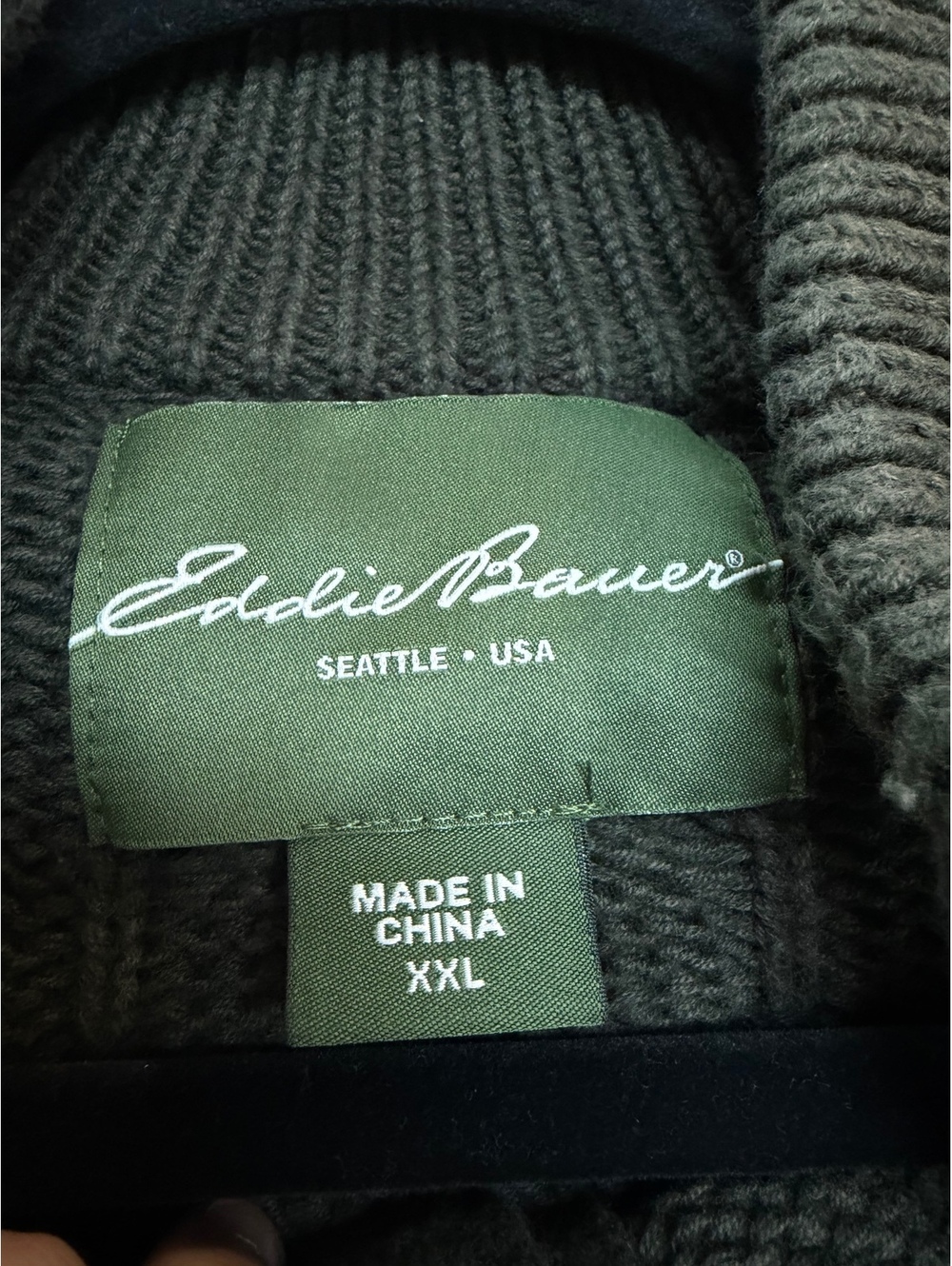 Eddie Bauer Cable-Knit Button Mock-Neck Sweater - Picture 3 of 4